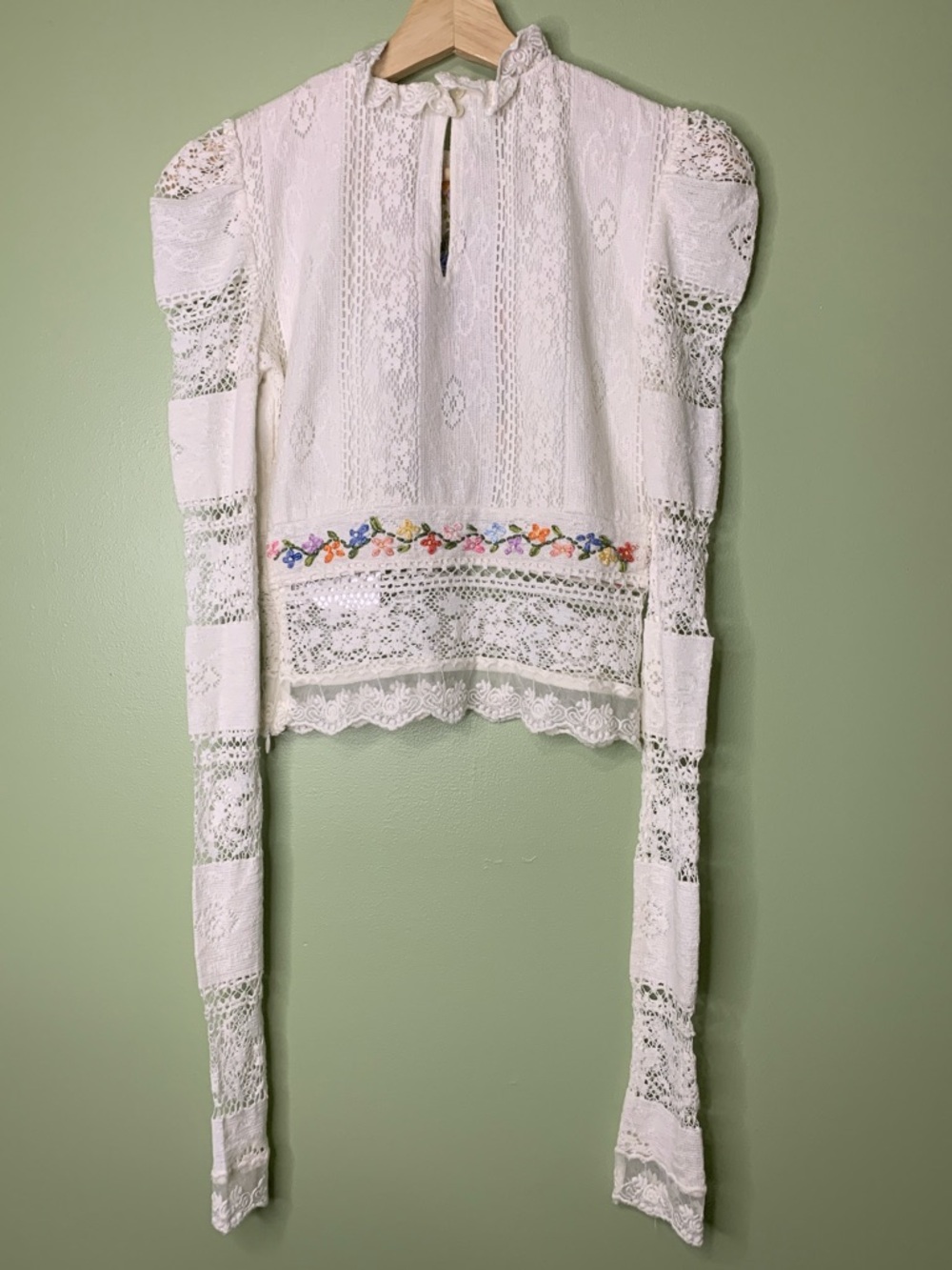 NWT FREE PEOPLE Garden Grace Top Ivory Combo MSRP $198 Size XS - Picture 5 of 15